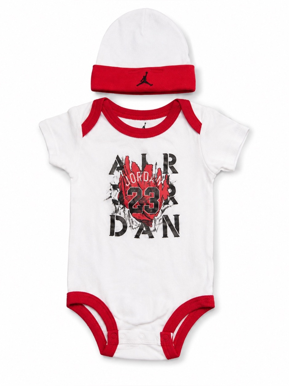 Jordan Baby Boys Jumpman Bodysuit & Hat 2 Piece Set White Red 6-12M